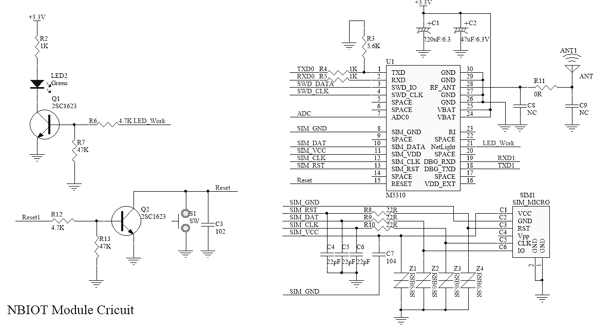 NB-IoT模块电路图